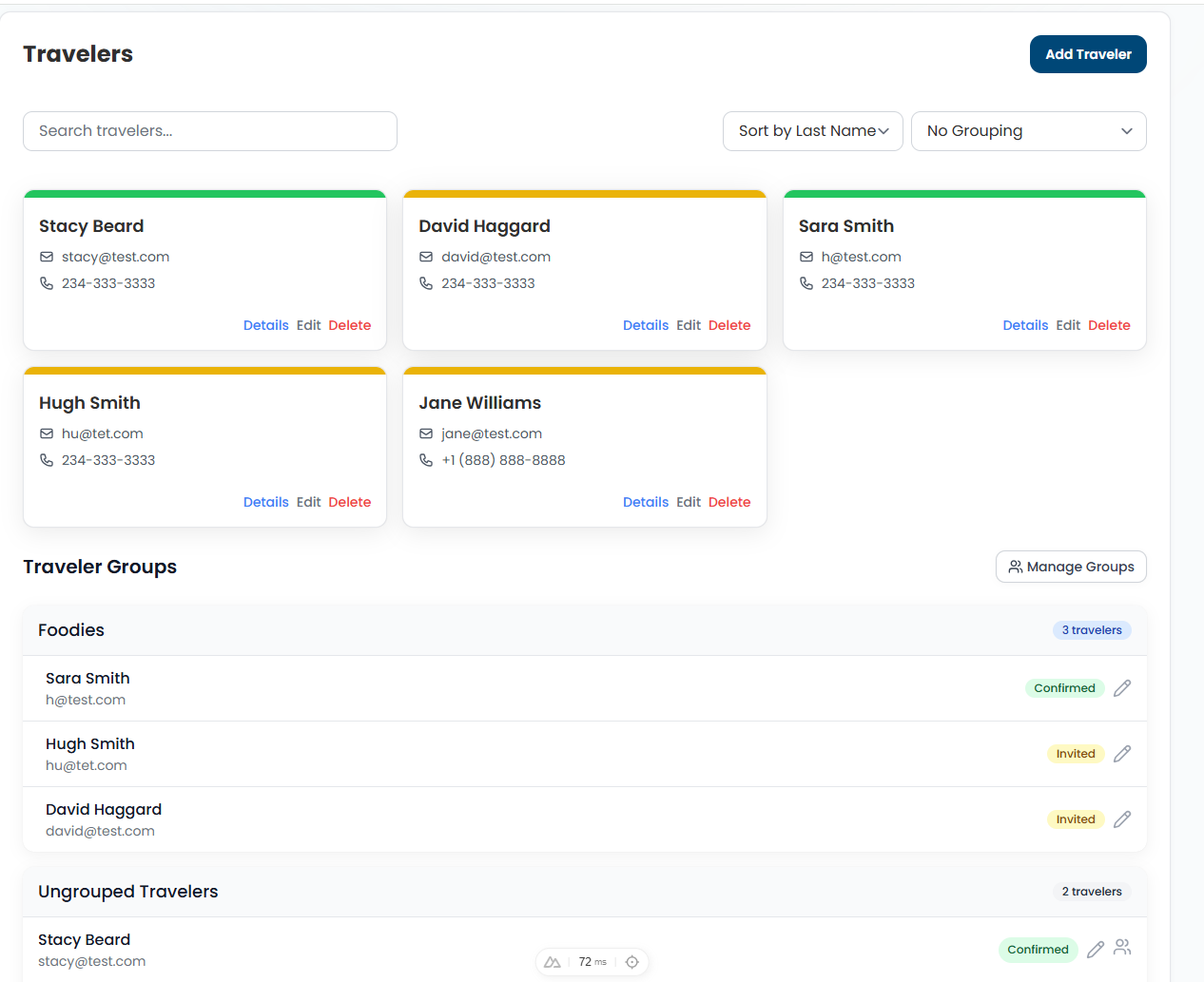 Traveler Management Dashboard